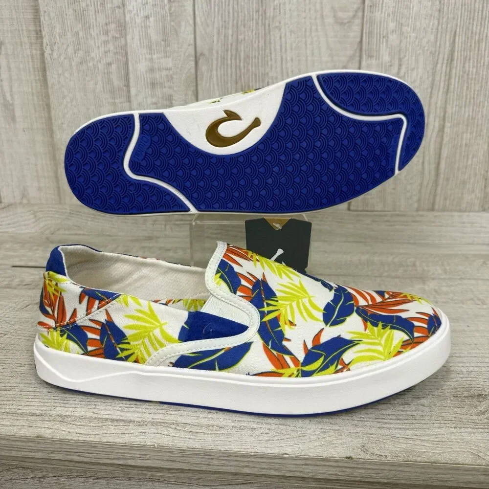 Olukai Lae'ahi Pa'I Slip-On Sneaker Men's Size 11 Surfer Off White Aloha Tropic